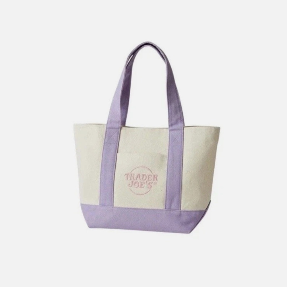 Offers -LARGE Lavender Trader Joe’s Canvas Tote Bag  AVAILABLE in mini too